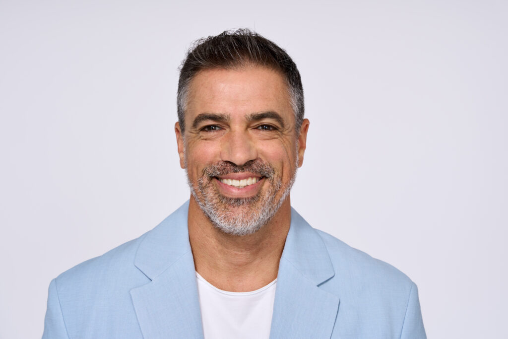 Mature male patient after hair transplant in Türkiye